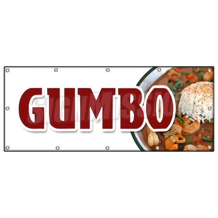 Signmission GUMBO BANNER SIGN louisiana creole andouille sausage homemade shrimp B-120 Gumbo
